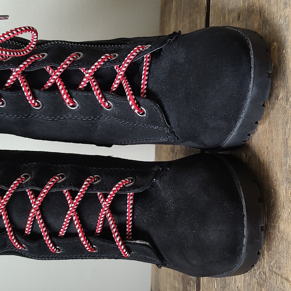 Upcycled! Fun Painted Rainbow Heel Chunky Vegan Booties Size 8 - Picture 6 of 14